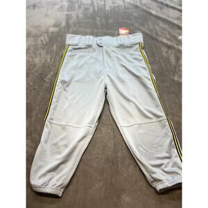 Rawlings Launch Baseball Knicker Pant Men's Medium Gray Yellow Piping NWT